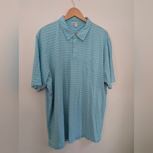 Peter Millar Light Blue Striped Polo Shirt